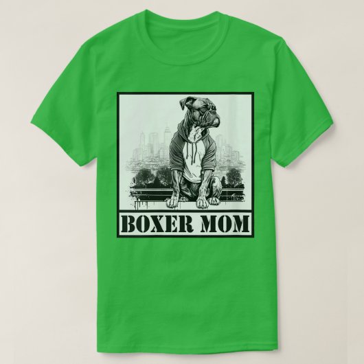 Womens Boxer Dog Design Boxer Mam Retro Bo T-shirt (Design voorkant)