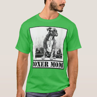 Womens Boxer Dog Design Boxer Mam Retro Bo T-shirt