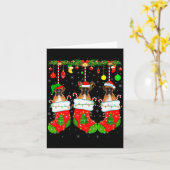 Womens Boxer Dog In Christmas Socks Funny Pet Dog  Kaart (Gele Bloem)