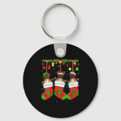 Womens Boxer Dog In Christmas Socks Funny Pet Dog  Sleutelhanger (Voorkant)