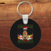 Womens Boxer Dog Ugly Christmas Sweaters Funny Pet Sleutelhanger (Voorkant)