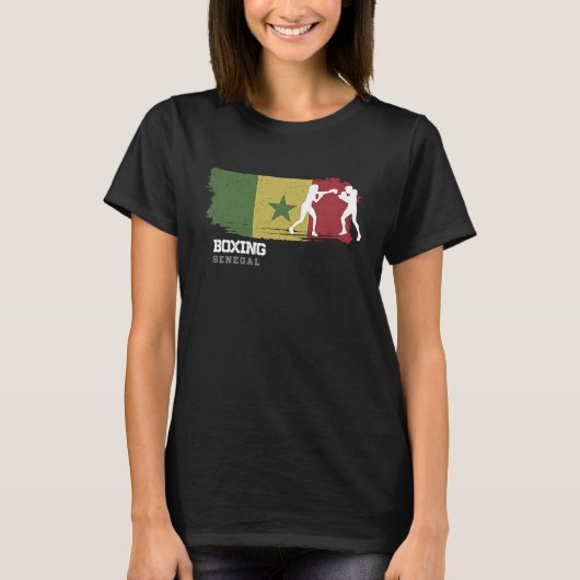Womens Boxing Senegal Combat Sports Fighter Boxing T-shirt (Voorkant)