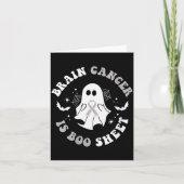 Womens Brain Cancer Is Boo Sheet Ghost Ribbon Awar Kaart (Voorkant)