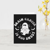 Womens Brain Cancer Is Boo Sheet Ghost Ribbon Awar Kaart (Gele Bloem)