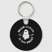 Womens Brain Cancer Is Boo Sheet Ghost Ribbon Awar Sleutelhanger (Voorkant)