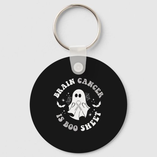Womens Brain Cancer Is Boo Sheet Ghost Ribbon Awar Sleutelhanger (Voorkant)