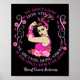 Womens Breast Cancer Awareness Ribbon T-Shirt177 Poster