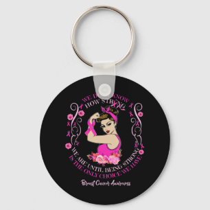 Womens Breast Cancer Awareness Ribbon T-Shirt177 Sleutelhanger