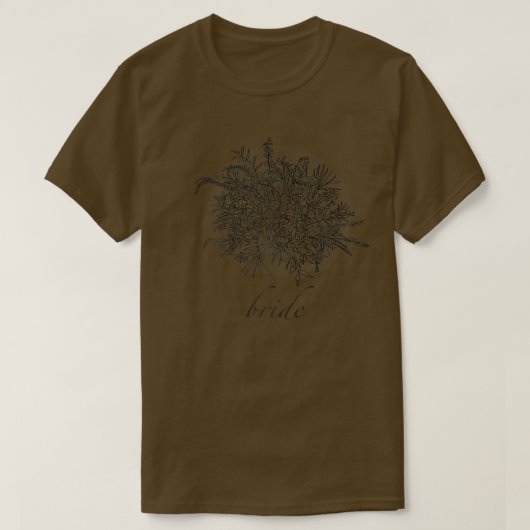 Womens Bride & Wildflower Bouquet T-shirt (Design voorkant)