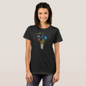 Womens Bulb flowers butterflies glow wildlife fore T-shirt (Voorkant volledig)