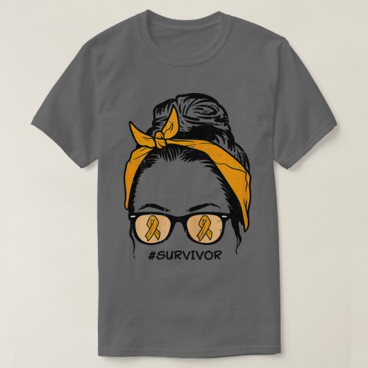 Womens Bun Oranje lintglas Survivor Leukemi T-shirt (Design voorkant)