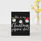 Womens Bunco Christmas Pajama Dice Game Night  Kaart (Gele Bloem)