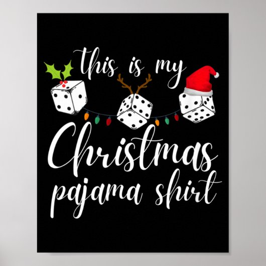 Womens Bunco Christmas Pajama Dice Game Night  Poster (Voorkant)