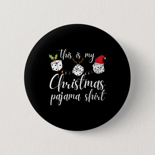 Womens Bunco Christmas Pajama Dice Game Night Ronde Button 5,7 Cm (Voorkant)