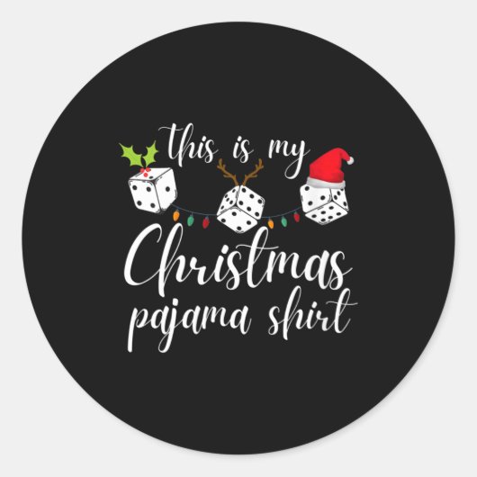 Womens Bunco Christmas Pajama Dice Game Night  Ronde Sticker (Voorkant)