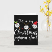 Womens Bunco Christmas Pajama Dice Game Night T Sh Kaart (Gele Bloem)