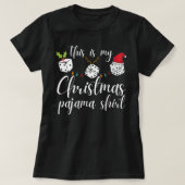Womens Bunco Kerstmis Pajama-wedstrijd nacht T-shirt (Design voorkant)