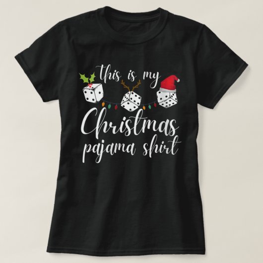 Womens Bunco Kerstmis Pajama-wedstrijd nacht T-shirt (Design voorkant)