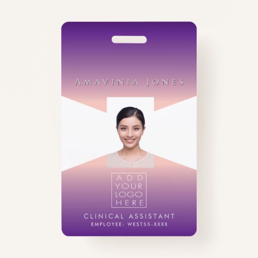 Womens Business Photo ID Identification Plastic  Badge (Voorkant)