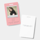 Womens Business Photo ID Identification Plastic Badge (Voor- en achterkant)