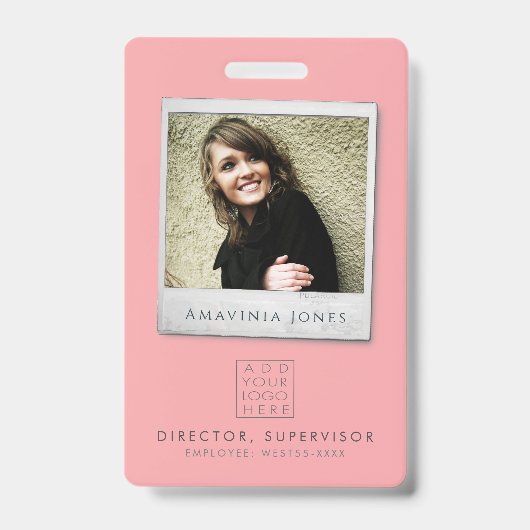 Womens Business Photo ID Identification Plastic Badge (Voorzijde)