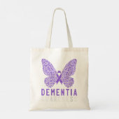 Womens Butterfly Dementia Awareness Paars Ribbon Tote Bag (Achterkant)