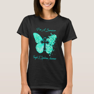 Womens Butterfly Ik ben een Warrior Fragile X Synd T-shirt