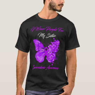 Womens Butterfly ik Draag Paars voor mijn zuster S T-shirt