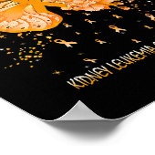 Womens Butterfly Nierleukemie Kankerbewustwording Poster (Hoek)