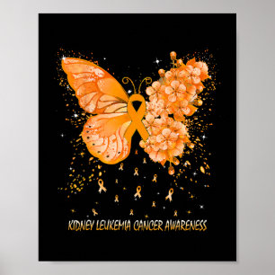 Womens Butterfly Nierleukemie Kankerbewustwording Poster