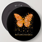 Womens Butterfly Nierleukemie Kankerbewustwording Ronde Button 6,0 Cm (Voorkant /achterkant)