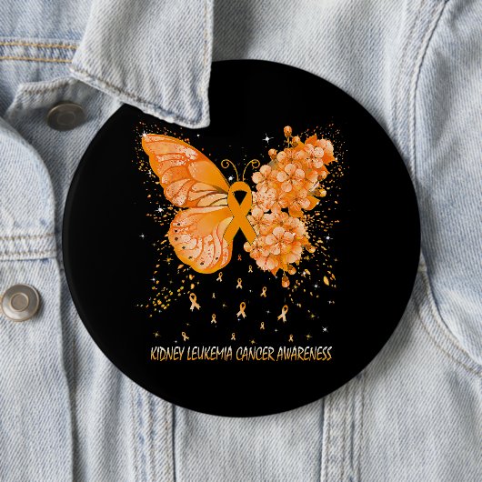 Womens Butterfly Nierleukemie Kankerbewustwording Ronde Button 6,0 Cm (In situ)