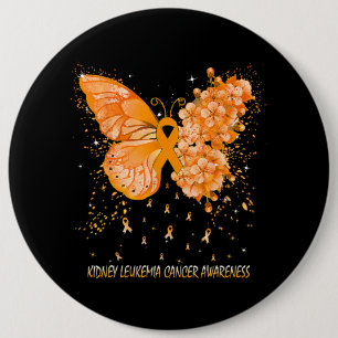 Womens Butterfly Nierleukemie Kankerbewustwording Ronde Button 6,0 Cm