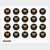 Womens Butterfly Nierleukemie Kankerbewustwording Ronde Sticker (Vel)
