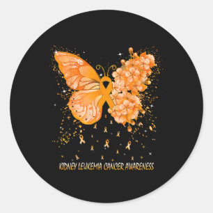 Womens Butterfly Nierleukemie Kankerbewustwording Ronde Sticker
