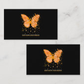 Womens Butterfly Nierleukemie Kankerbewustwording Visitekaartje (Voorkant / Achterkant)