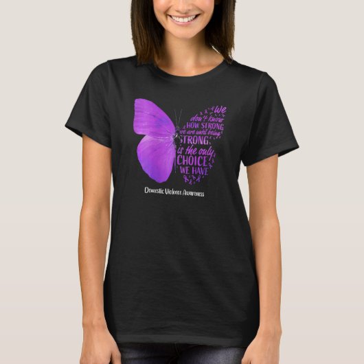 Womens Butterfly Paars Lint huiselijk geweld A T-shirt (Voorkant)
