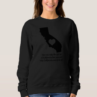 Womens California Cali Girl State Map Heart Pride Trui