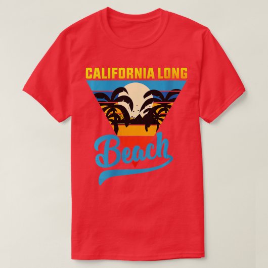 Womens California Long Beach Sand Surf and Summer T-shirt (Design voorkant)
