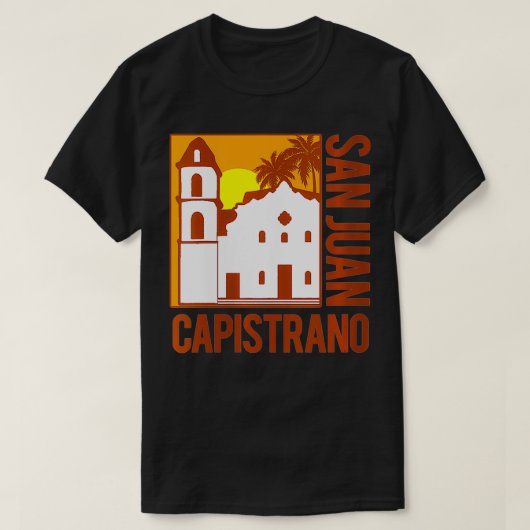 Womens California Mission San Juan Capistrano VNec T-shirt (Design voorkant)