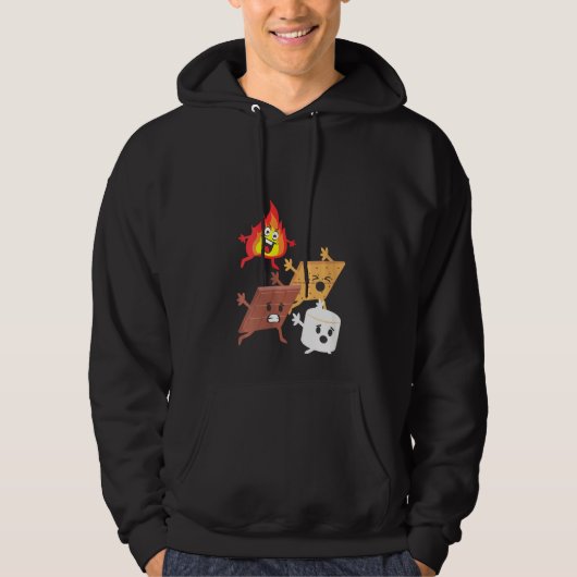 Womens Campfire Chasing Smores'mores Camping Hoodie (Voorkant)