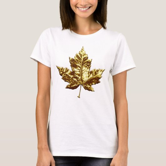 "Women's Canada Souvenir T-shirt Gold Maple Leaf" (Voorkant)