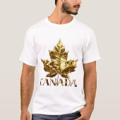 Womens Canada T-shirt Gouden Maple Leaf Souvenir (Voorkant)
