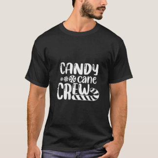 Womens Candy Cane Crew Christmas Xmas Love Candy B T-shirt
