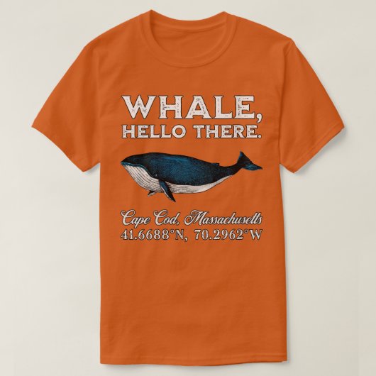 Womens Cape Cod Massachusets Whale Hallo daar T-shirt (Design voorkant)