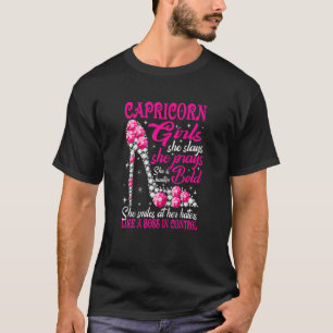 Womens capricorn Girl als een busje in de diamo T-shirt