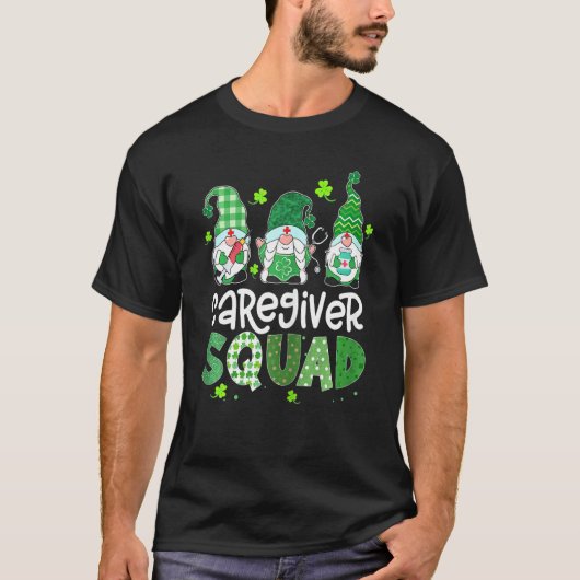 Womens Caregiver Squad Gnomies St Patricks Day Nur T-shirt (Voorkant)