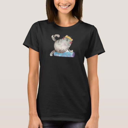 Womens Cat Groene Yoga T-shirt (Voorkant)