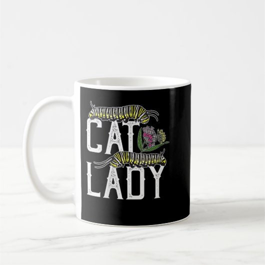 Womens Cat Lady - Funny Monarch Butterfly Caterpil Koffiemok (Links)