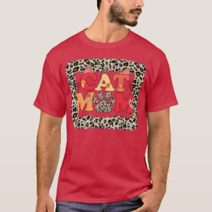 Womens Cat Mam leopard Mam Pets Kitten Paw lover c T-shirt